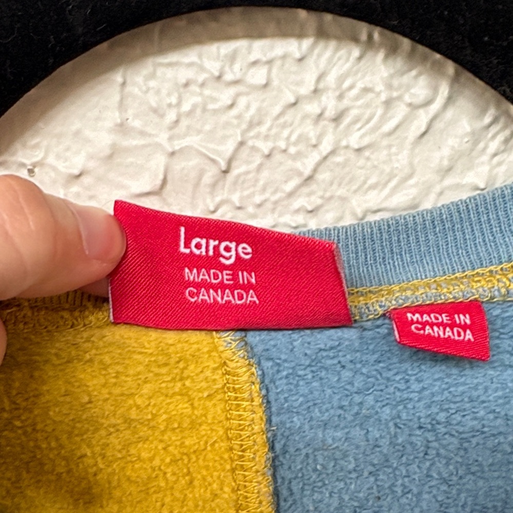Supreme Split Crewneck Sweatshirt in Mustard & Light Blue - Authenticated - Picture 7 of 8